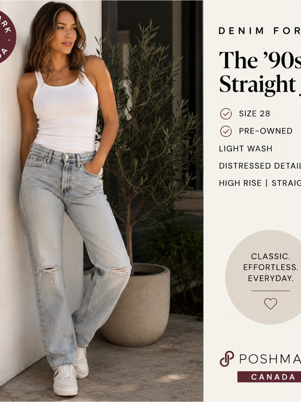 The '90s Straight High-Rise Jeans - Light Wash